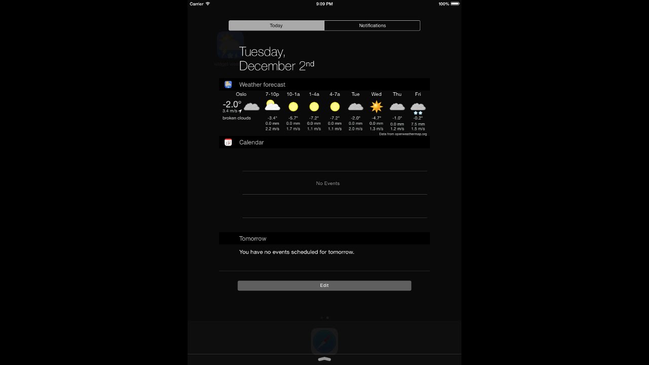 widget weather for iOS 8 with animated weather symbols on iPad - YouTube