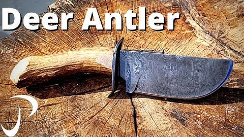 Making A Deer Antler Ladder Pattern Damascus Hunting Knife