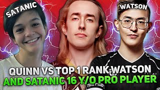 QUINN vs TOP 1 RANK WATSON and SATANIC 16 Y/O PRO PLAYER DOTA 2! WHO WILL WINNER THIS GAME?!