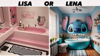 LISA OR LENA #20 ||╰☆☆ hello kitty vs stitch ✦ǂ✦ഒ⋆ || Pt.2 #lisa #lena #sanrio #disney