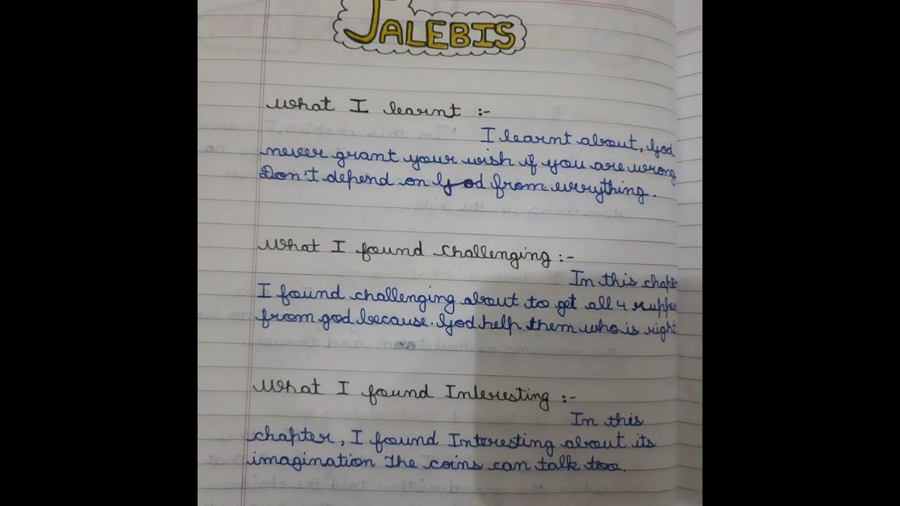 Class 8 English Chapter Jalebis Short Answer