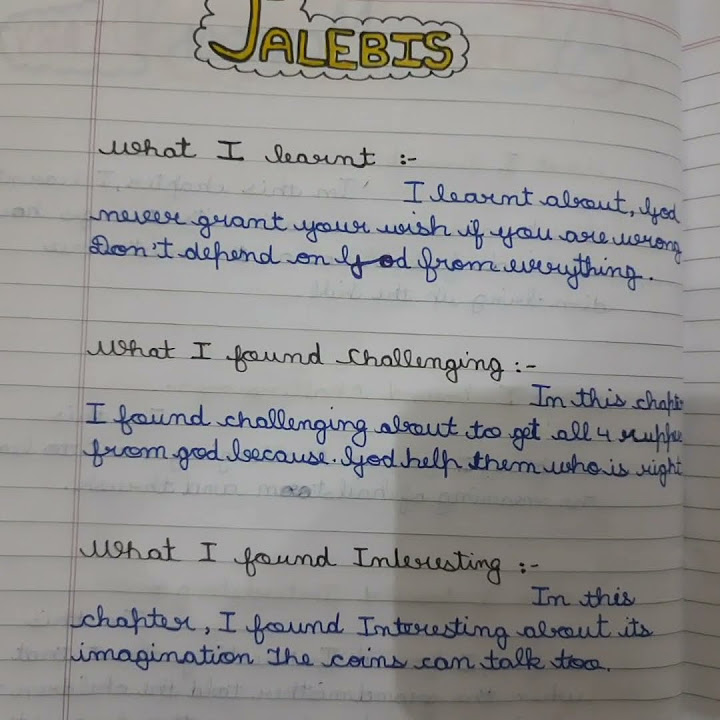 Learner s dairy english chapter jalebis youtube