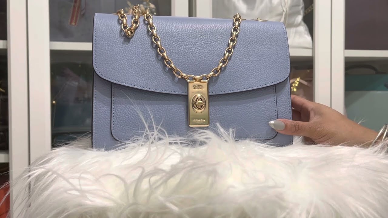 Coach Sky Blue Leather Mini Pochette Coach | The Luxury Closet