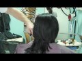 Girl barbershop haircut and headshave