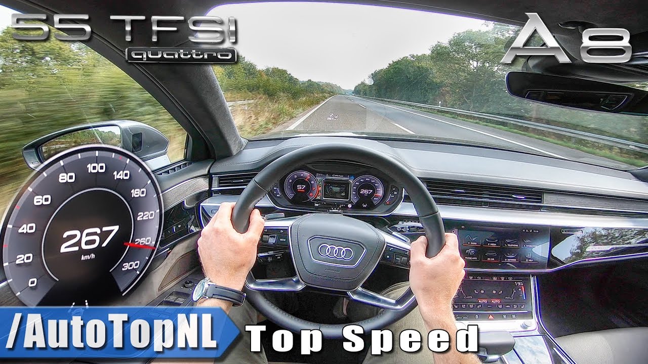 AUDI A8 55 TFSI 3.0 V6 | AUTOBAHN POV 267km/h TOP SPEED AutoTopNL - YouTube
