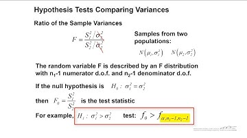 The F Distribution and Comparison of Variances