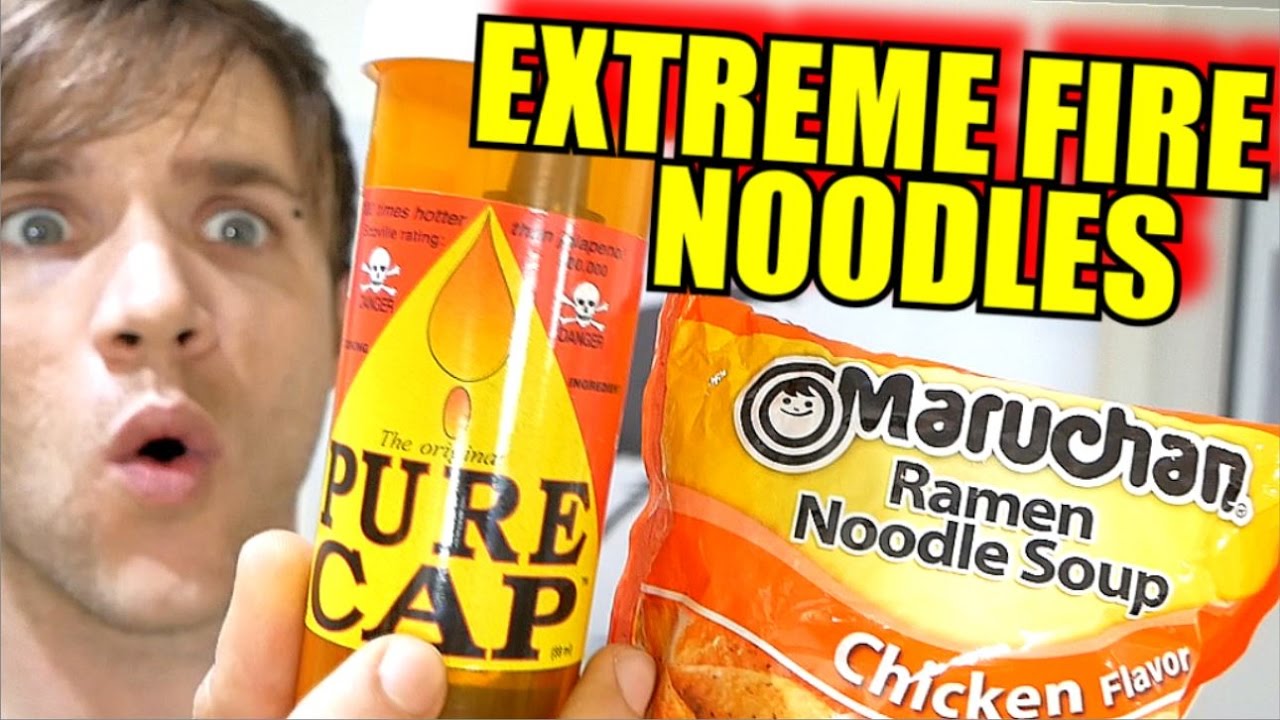 Extreme Fire Noodles Challenge - Getting Inside Giant Balloon Attempt ...