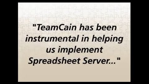 TeamCain Testimonials: JDE Customer discusses Spreadsheet Server