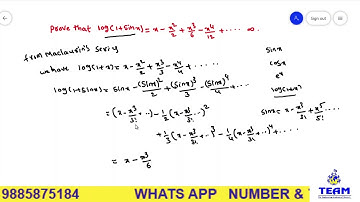 log(1+sinx) expansion by use of known series