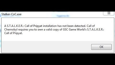 🚩 S.T.A.L.K.E.R.: Call of Pripyat installation has not been detected