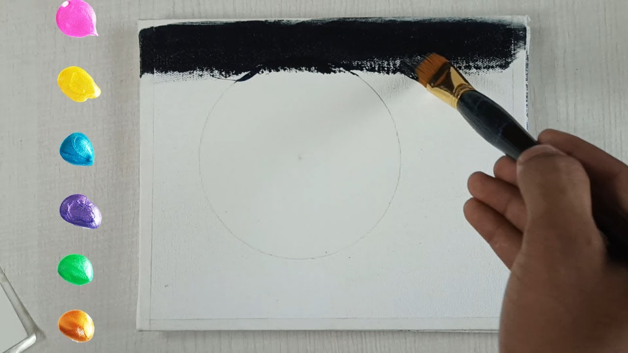 Cherry Blossom under Moonlight / Acrylic Painting Technique Abr