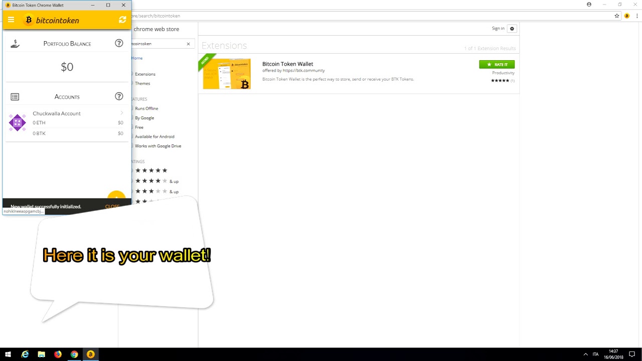 Bitcointoken (BTK) - Chrome wallet installation tutorial - YouTube