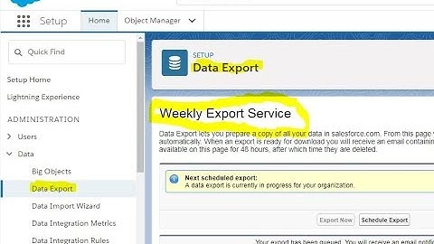Salesforce Lightning - Data Export - Backup for recovery