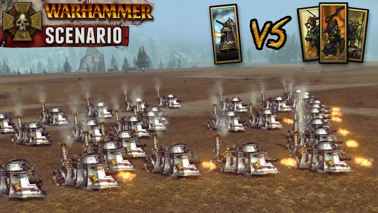 Total War Warhammer Panzer Group 40 Steam Tanks Vs Goblin Army Youtube