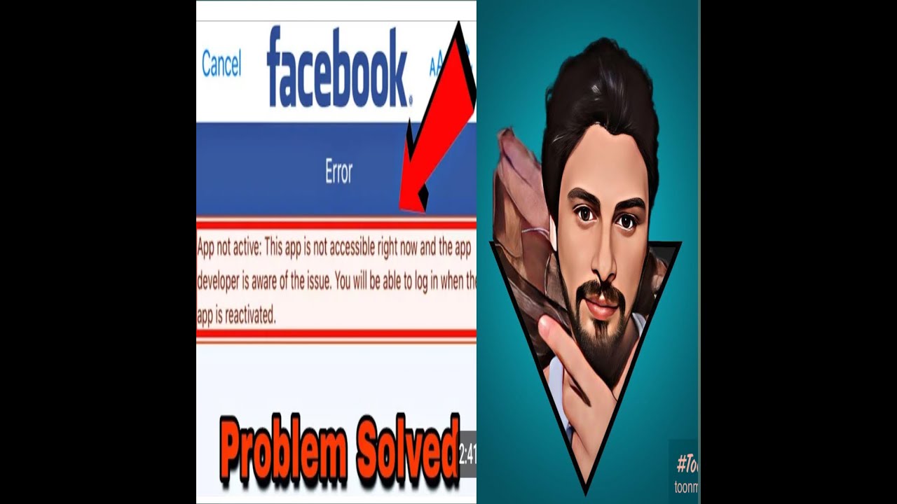 Facebook app not active problem