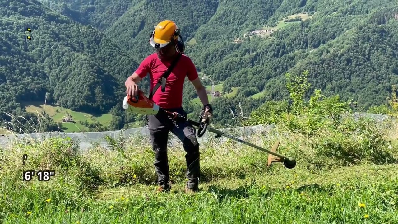 DECESPUGLIATORE A BATTERIA STIHL KMA135R prova autonomia batteria AP300s 