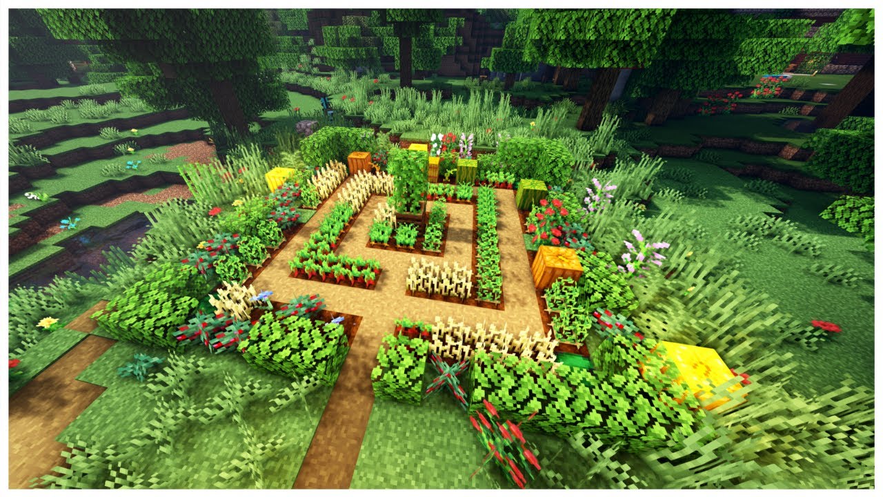 How to create a vegetable garden in minecraft - YouTube