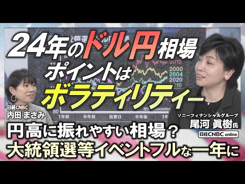 【2024年のドル円相場はボラティリティがポイント】SFGI 尾河 眞樹氏が解説／日銀「マイナス金利」解除は今年10月か／米FRB「利下げ」6回は難しい／米大統領選「トランプ氏」が台風の目になるか