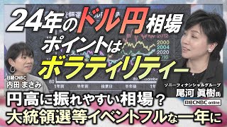 【2024年のドル円相場のポイントは『ボラティリティ』】SFGI 尾河 眞樹氏が解説／日銀「マイナス金利」解除は今年10月か／米FRB「利下げ」6回は難しい／米大統領選「トランプ氏」が台風の目になるか