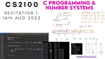 CS2100 - Recitation 1 - C Programming & Number Systems