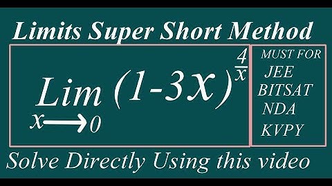 Short Trick for Limits - 1 power infinity form must for -JEE/Mains/Advanced/BITSAT/EMACET/NDA