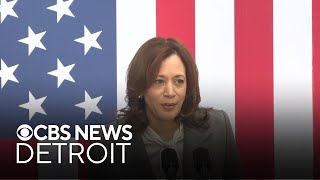 Kamala Harris visits Detroit to announce $100 million for auto parts makers to prepare for EVs