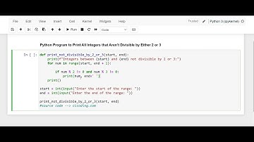 Day 22 : Python Program to Print All Integers that are 