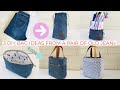 3 EASY FAST  DIY PURSE BAG FROM OLD JEANS/RECYCLE/Como reciclar Jeans o Vaqueros 3 Ideas /กระเป๋า