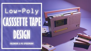 Low Poly Cassette Tape Design Process - Blender 2.92