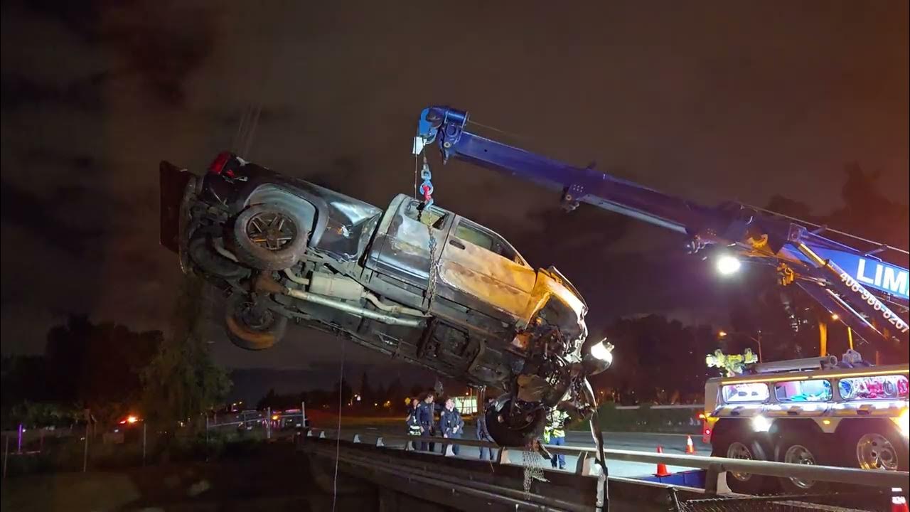 Crash Recovery Central Expressway and San Tomas Aquino Creek Santa