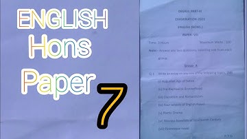Purnea University Part 3 English Honours Paper 7 Question by @mdnowedalam
