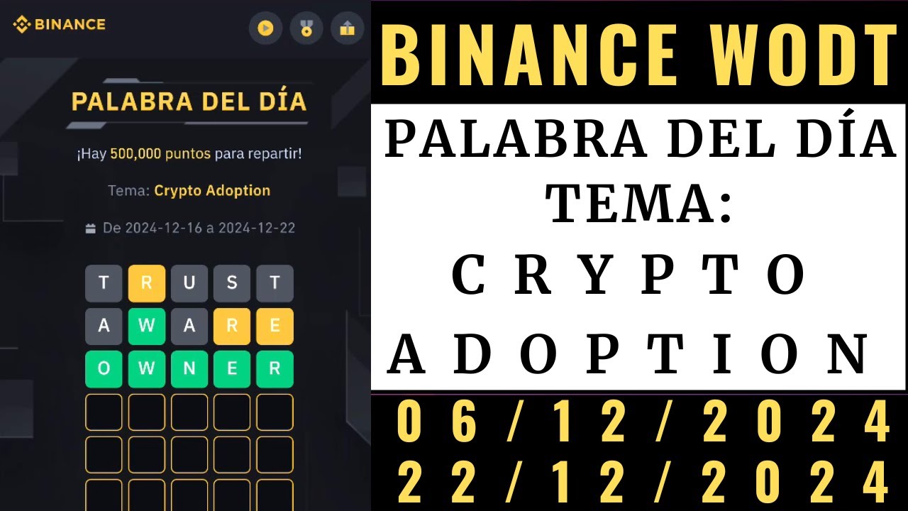 Crypto Adoption WOTD ✅ Binance WODL Respuestas 💥 Palabra del Dia