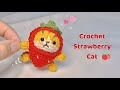 Crochet strawberry cat   strawberry cat amigurumi  mc mo du  xuxu crochet