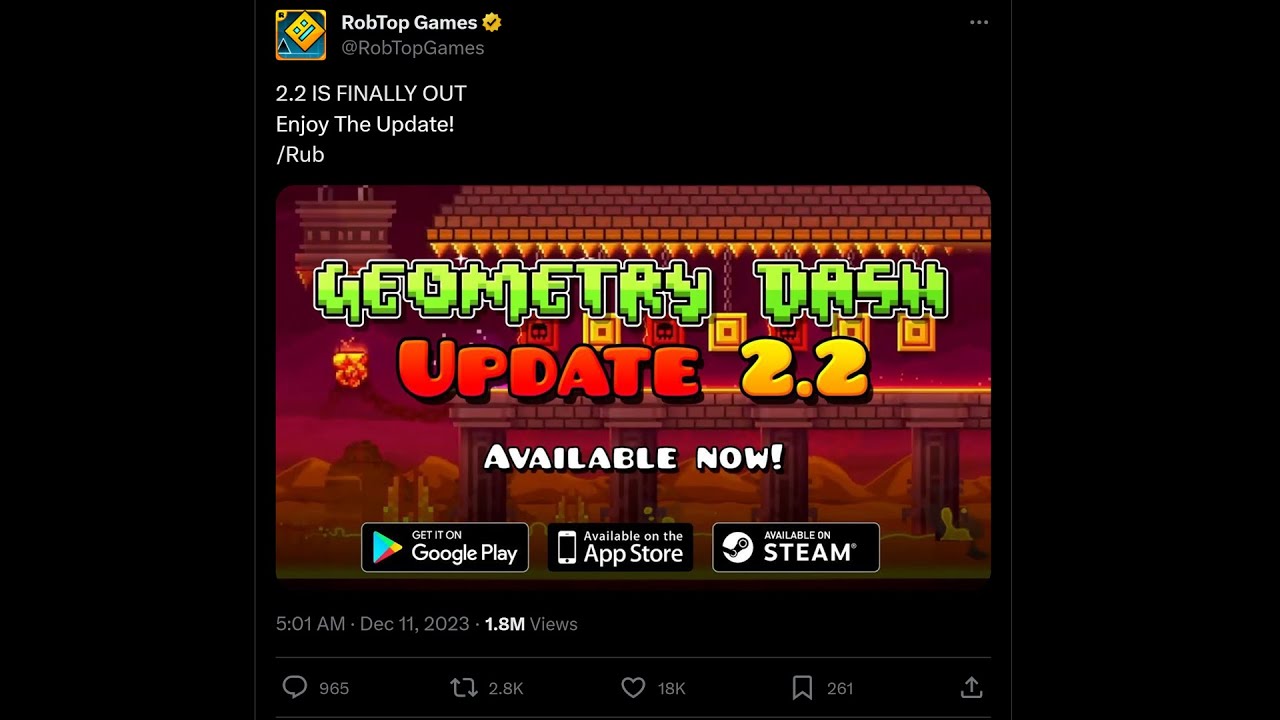 Roblox News (Parody) 🔔 on X: Roblox is collaborating with Geometry Dash  once 2.2 releases THIS MONTH Go grab yourself a long awaited ROBLOX LOGO  Icon.  / X