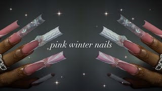 Pink Winter Nails🩷❄️✨| 5 Days of Christmas Nails🎄✨| Episode 4!