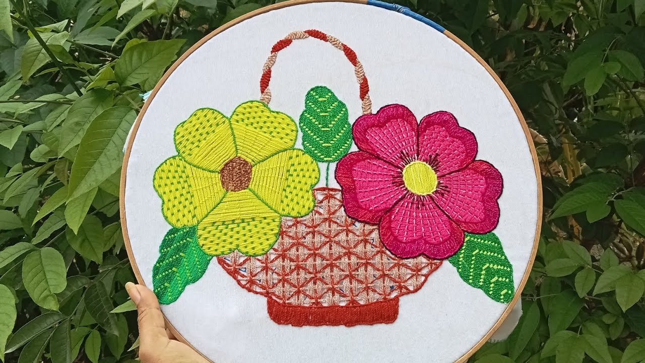 como bordar una hoja#34 puntada ideal para cualquier diseño de pétalos fácil y hermosa.