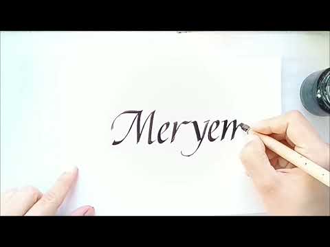 İtalic Kaligrafi Meryem isminin yazılışı - Calligrapher Hayalî