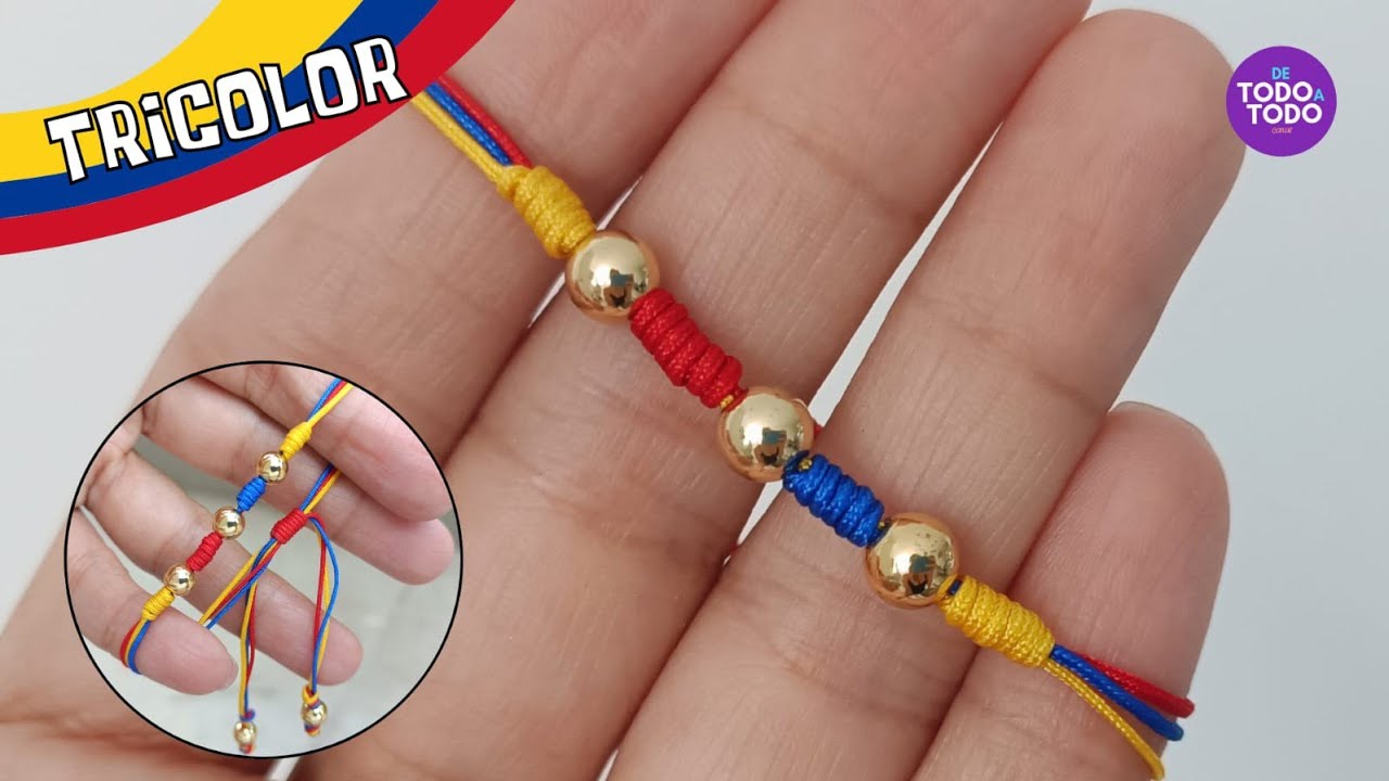 🇨🇴 Pulsera TRICOLOR Colombiana | Manilla de hilo Selección COLOMBIA.