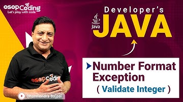 Number Format Exception in Java | Validate Integer | Java for Developers | #Java #Lec67