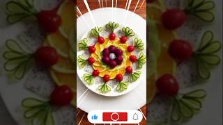 Fresh Dragon Fruit, Orange & Cucumber Flower Decoration | Beautiful Fruit Art Ideas#shortvideos