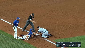 SEA@TEX: Mariners turn double play on sacrifice fly