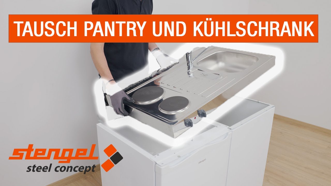 Pantry abnehmen und Kühlschranktüre tauschen | Stengel Steelconcept | Miniküchen.de