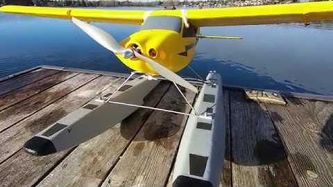 Float Fly Sunday: Painted Eflite Apprentice with floats.. Cub!