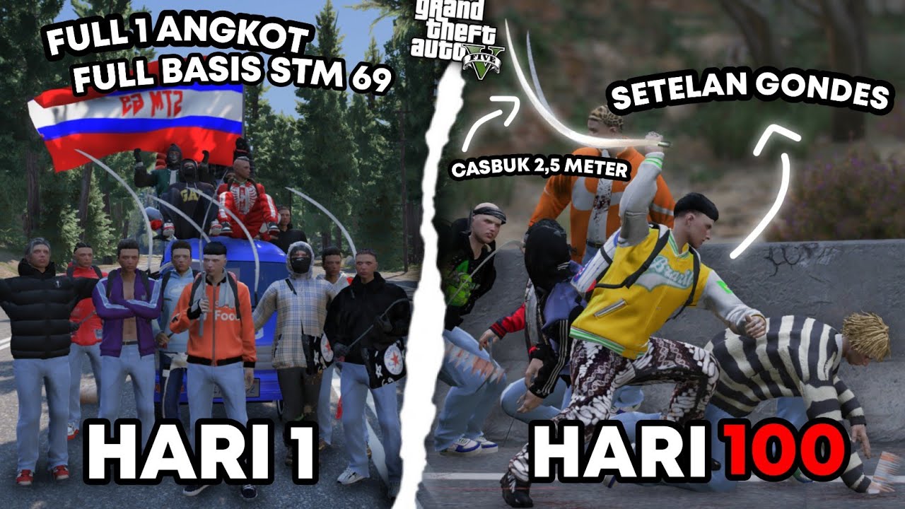 100 HARI DI GTA 5 TAWURAN ANTAR SEKOLAH