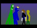 Blue and green vs duo bakons roblox rainbow friends vs bakon