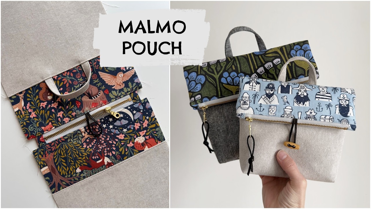 MALMO POUCH, easy to sew foldover pouch in two sizes. 
