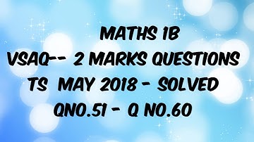 Intermediate first year maths 1b important very short questions||Questions appeared in TS may 2018.