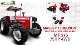 Massey Ferguson 375 4WD 75HP Tractor and Farm Implements for Sale in Jamaica