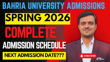 Bahria University Admissions Spring 2026 | Important Dates & Programs Offered | Complete Guide
