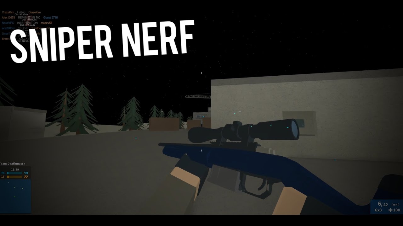 The Snipers Got Nerfed In Phantom Forces Youtube - the best sniper in roblox phantom forces hecate ii